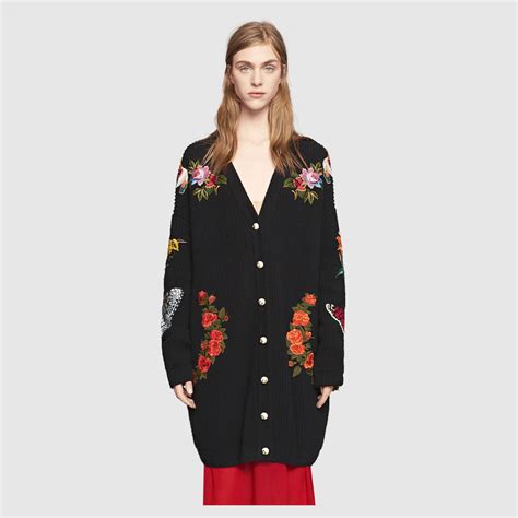 fake gucci cardigan|Gucci embroidered oversized cardigan.